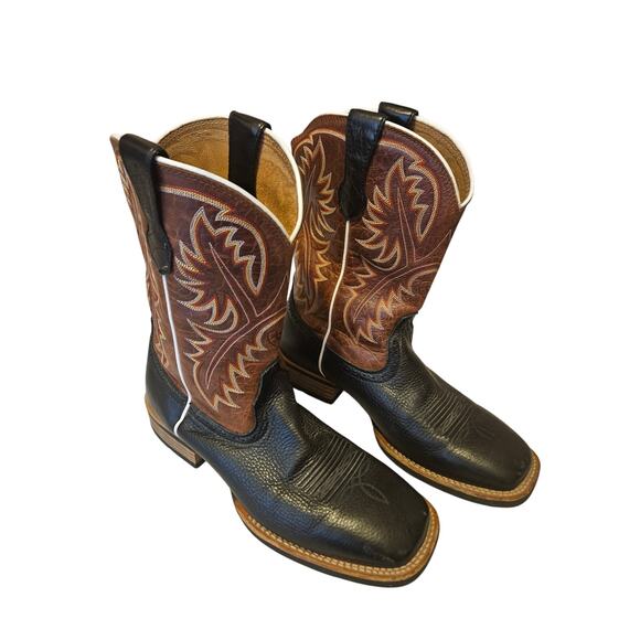 Ariat Quickdraw Western Boots Mens 9 D Square Toe Brown Black Leather 10002221
